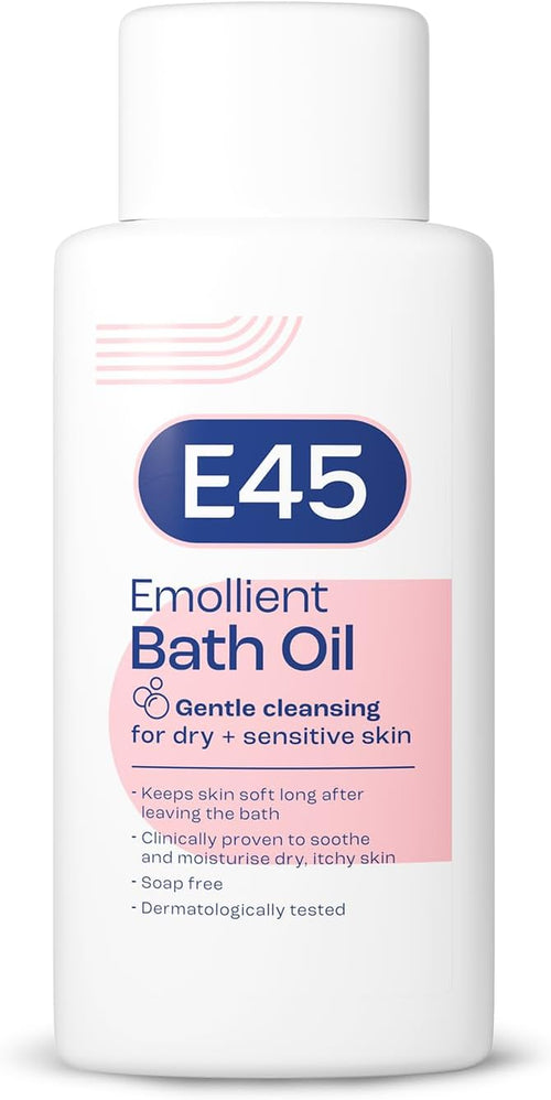Bath Oil 500 Ml –  Bath Oil Emollient to Moisturise & Hydrate Dry Skin – Gently Cleanses for Soft Skin – Soap Free & Perfume Free Emollient Bath & Shower Oil Body Wash - Dermatologically Tested